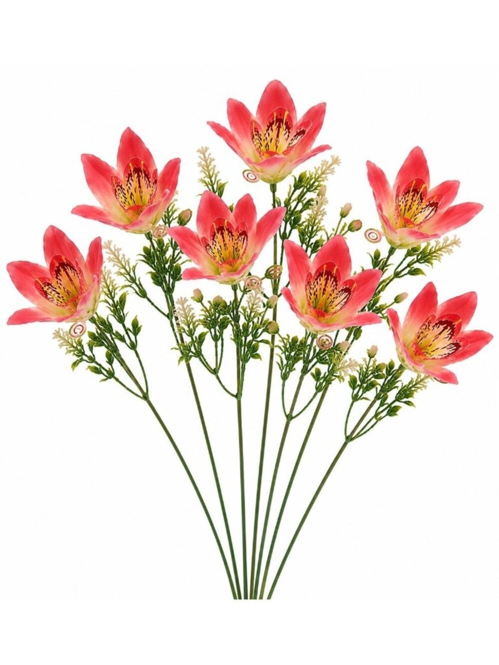 Z-A LLC Orchid Stems Set of 7 Coral Pink 13 Inch